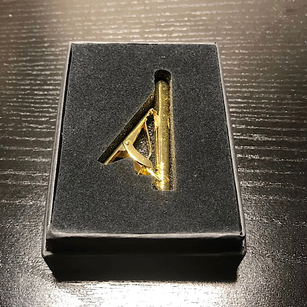 Soft Landing Gold Baseball Bat Tie Bar